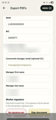 HOP export form